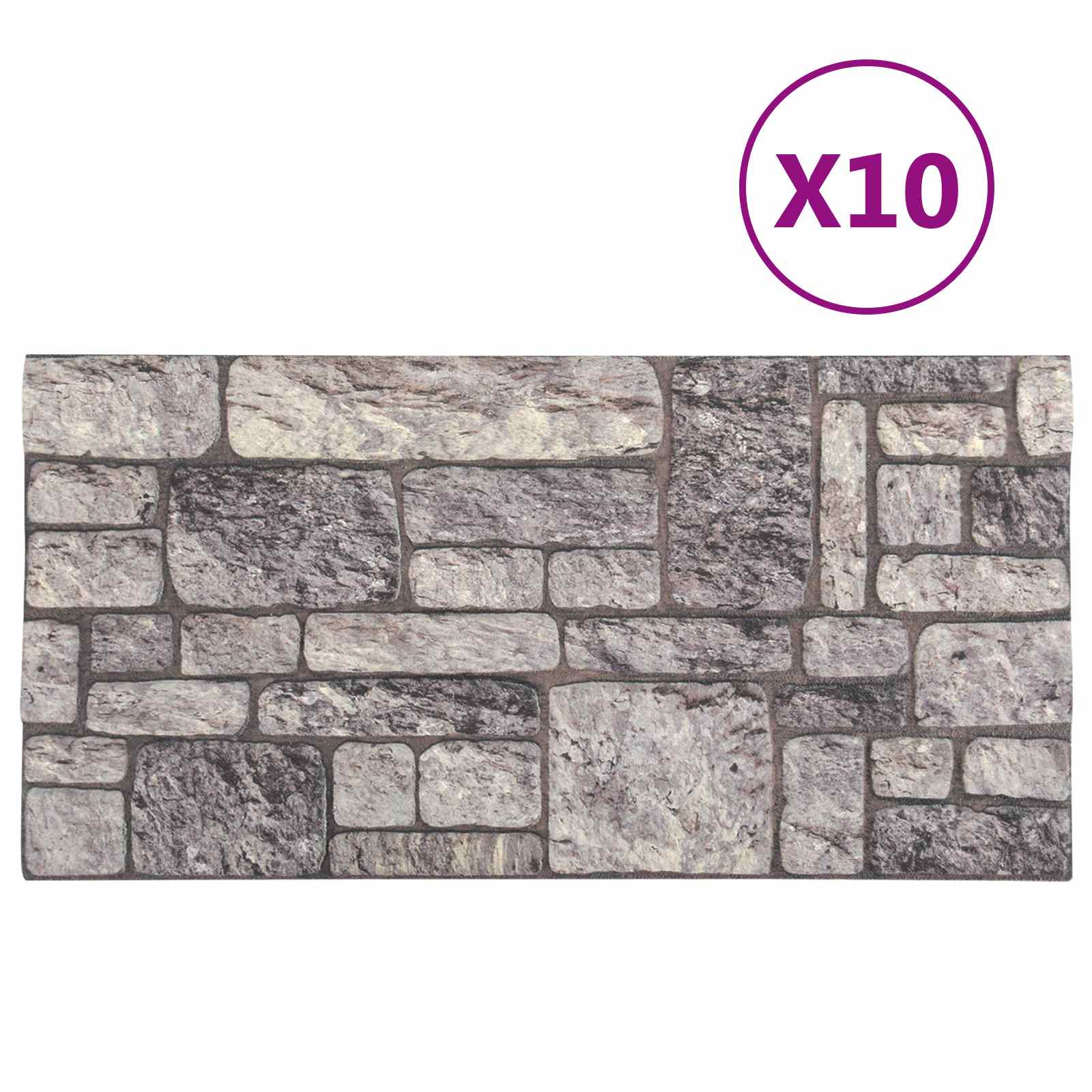 Wandpaneele 10 pcs Ziegel 100 x 50 cm EPS-Schaum