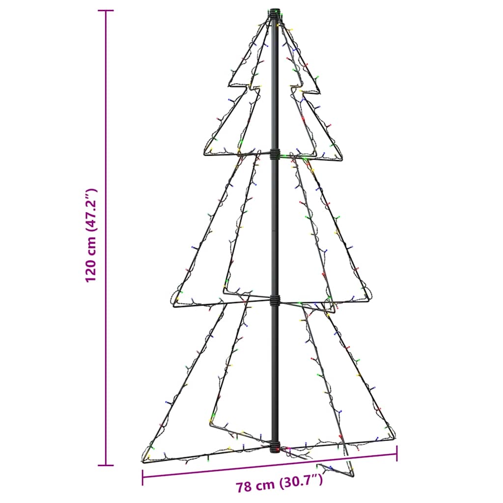 Weihnachtsbaum in Kegelform 160 LEDs Indoor & Outdoor 78x120 cm