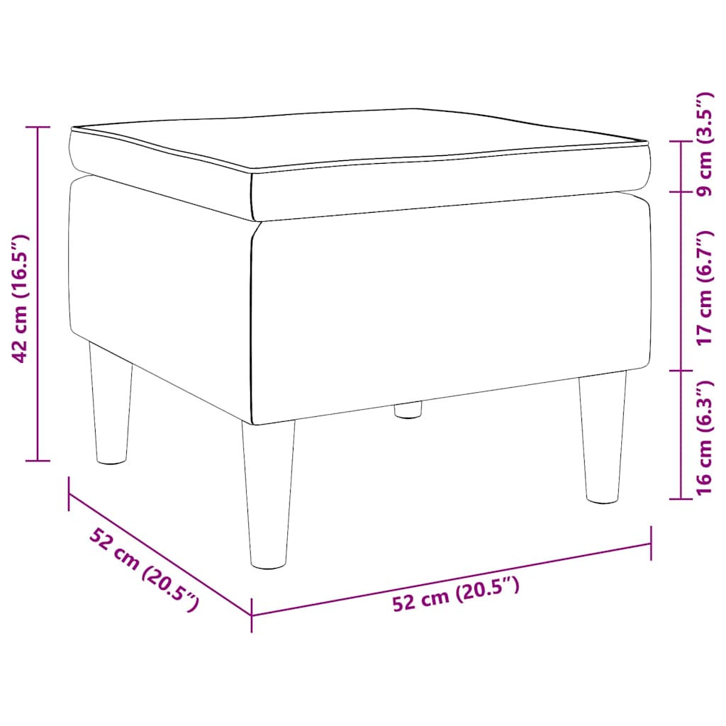 Hocker mit Holzbeinen Schwarz Stoff