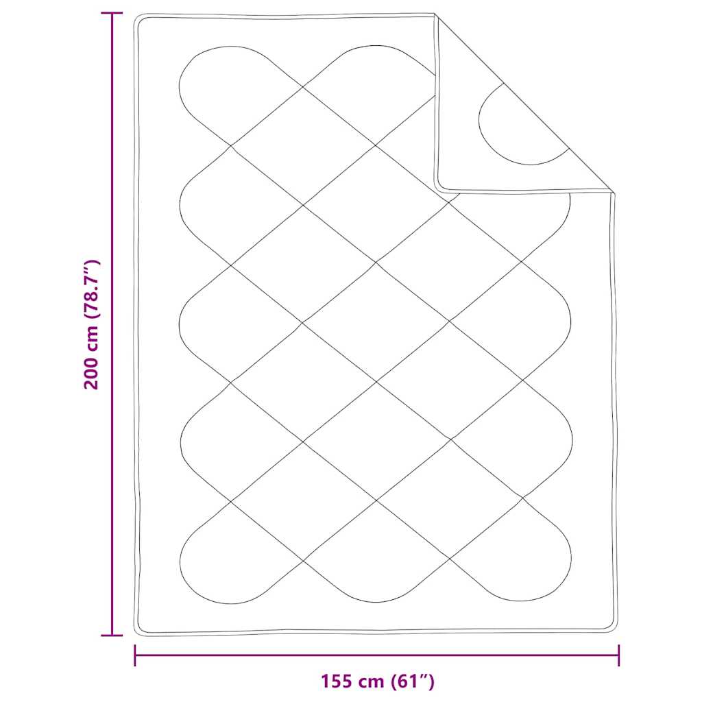 Bettdecke Weiß 200 x 135 x 4 cm Polyester