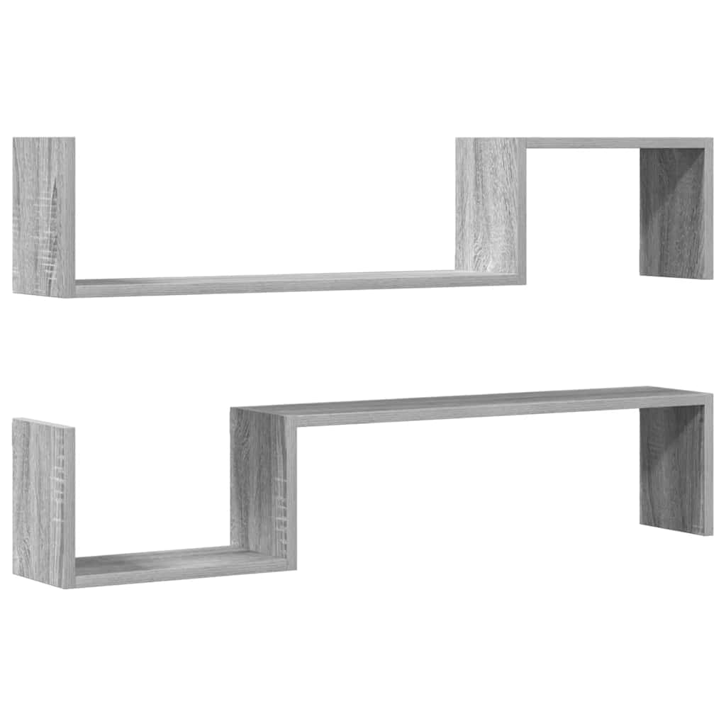 Wandregale 2 Stk. Weiß 100x15x20 cm Holzwerkstoff