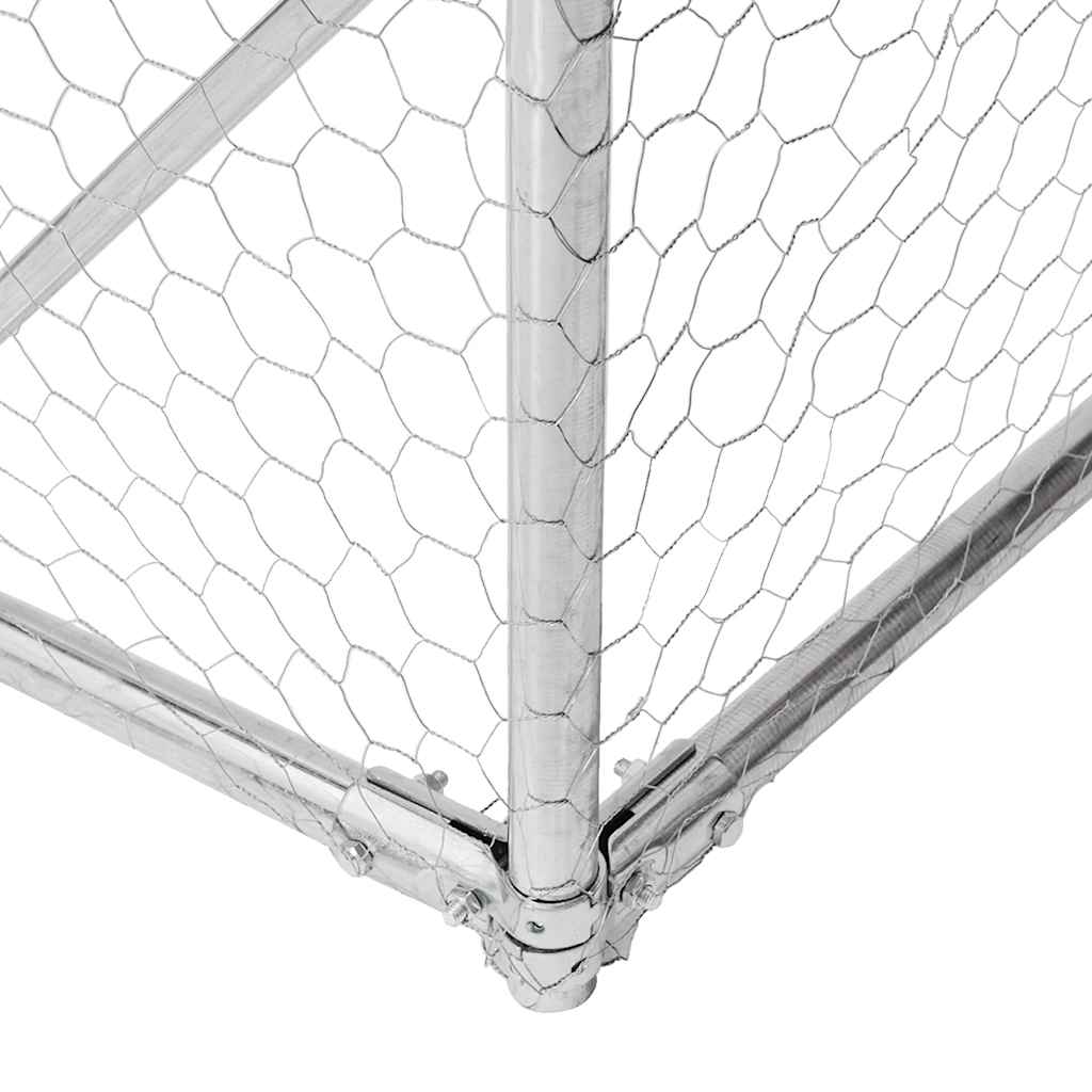 Outdoor-Hundezwinger mit Tür 2x4x1 m Verzinkter Stahl