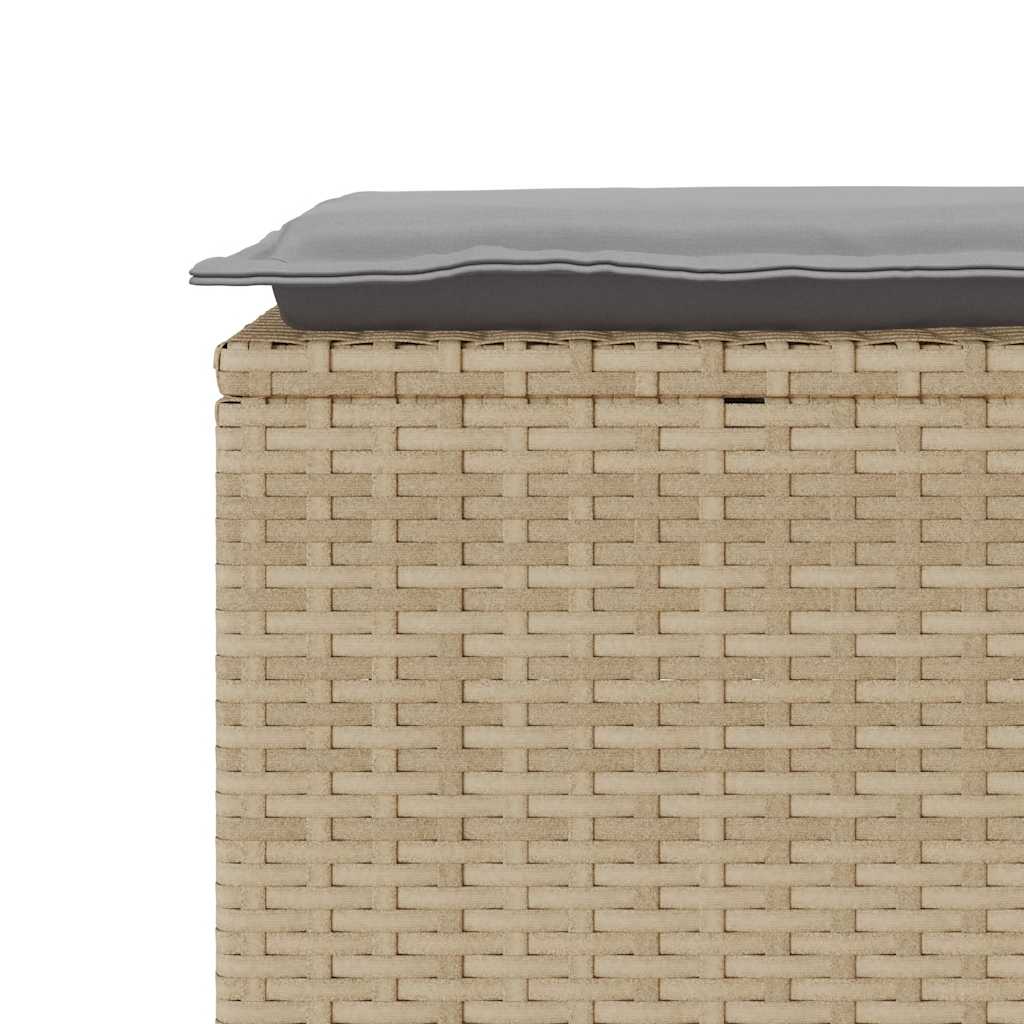 Gartenbank mit Kissen Schwarz 110x40x44 cm Poly Rattan
