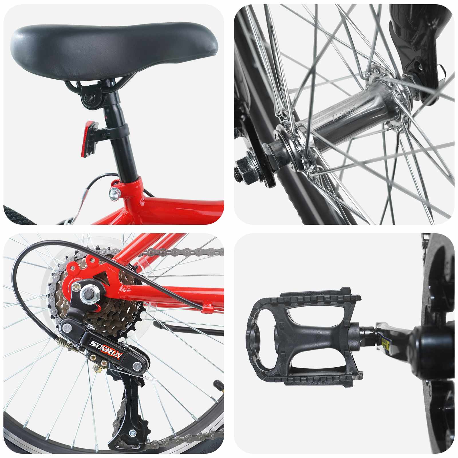 Kinderfahrrad 20 Zoll 6-Speed für 6-11 Jahre alt Schwarz