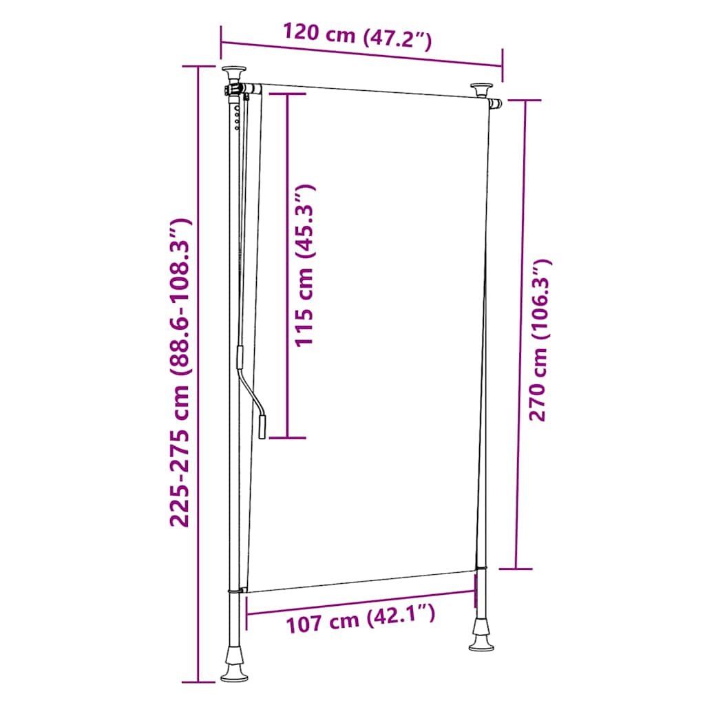 Außenrollo 100 x 270 cm Anthrazit