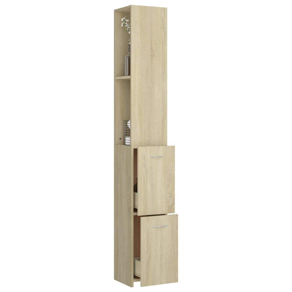 Badschrank Weiß 25x26,5x170 cm Holzwerkstoff