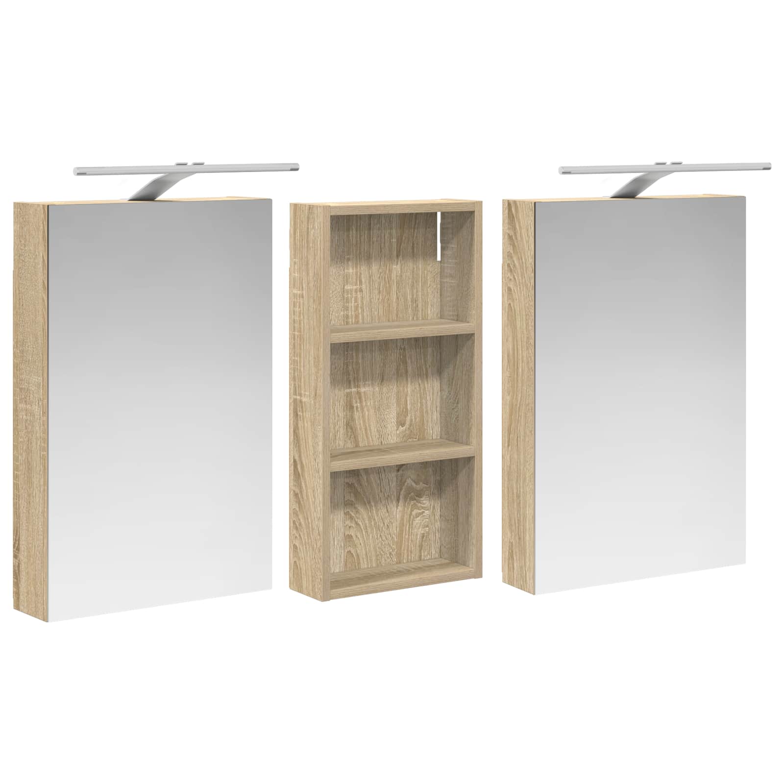 Badezimmerschrank-Set 3 pcs 80 x 10,5 x 50 cm Holzwerkstoff