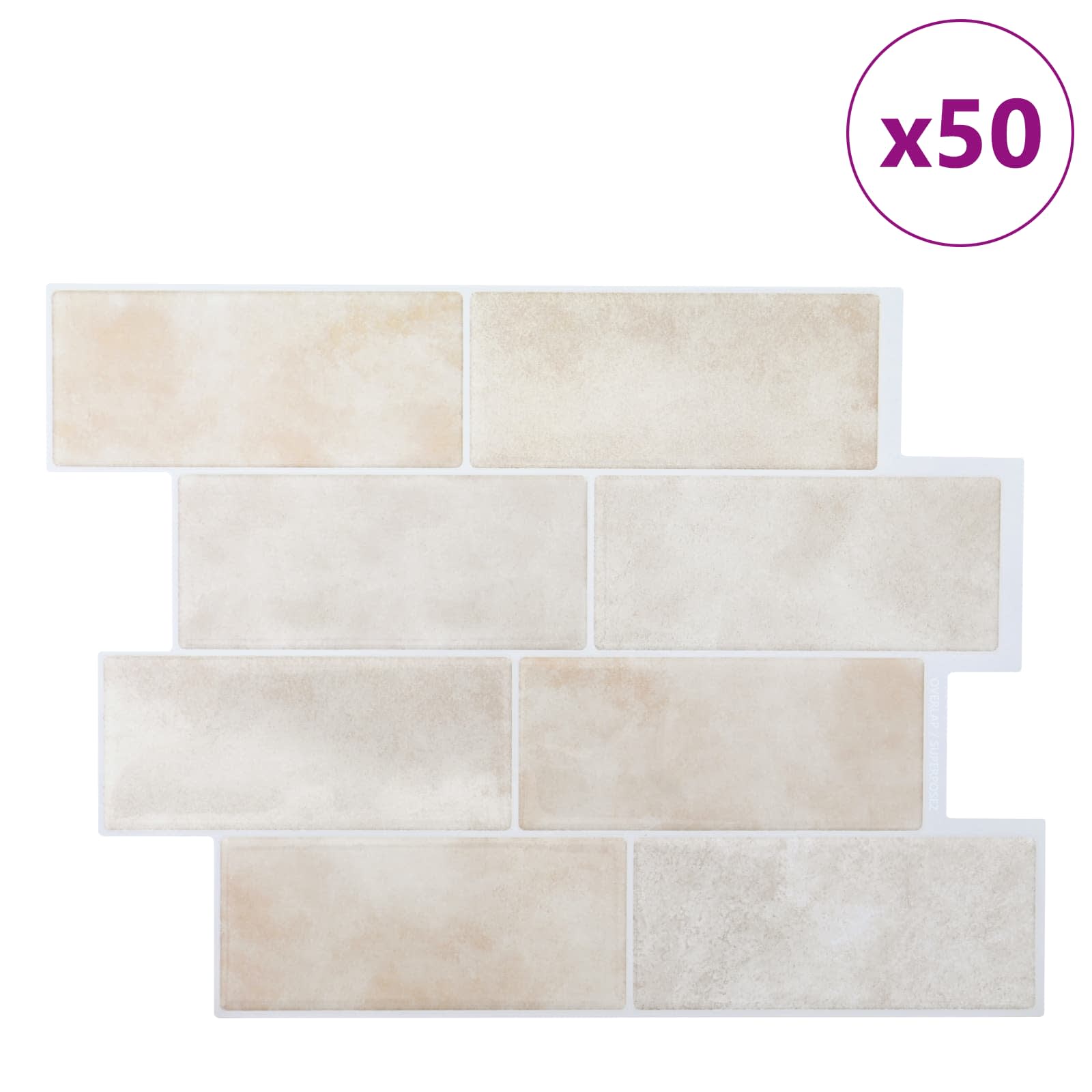 U-Bahn-Fliese 10 pcs Weiß Grau 29 x 21 cm Polyurethan und PET