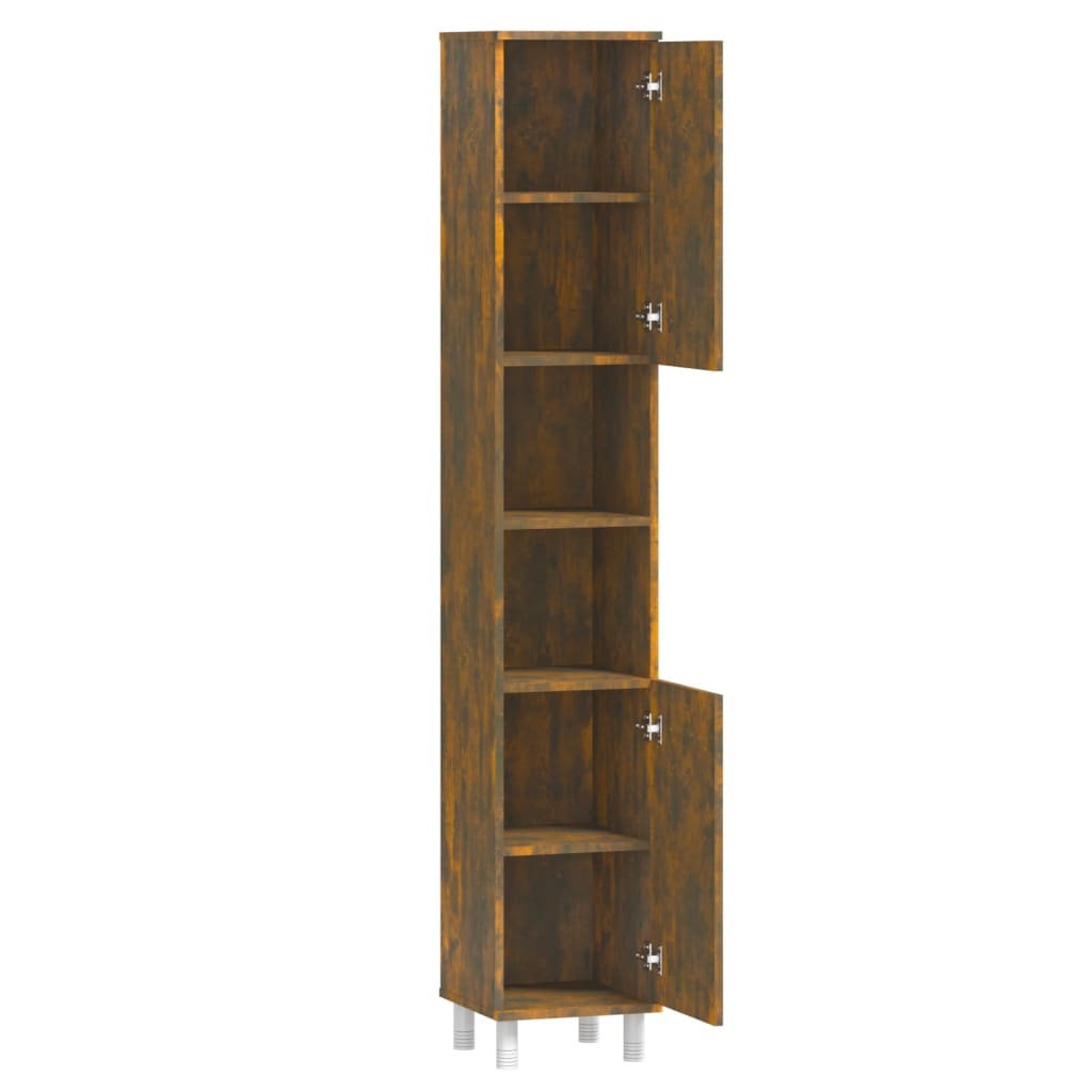 Badezimmerschrank Weiß 30x30x179 cm Holzwerkstoff