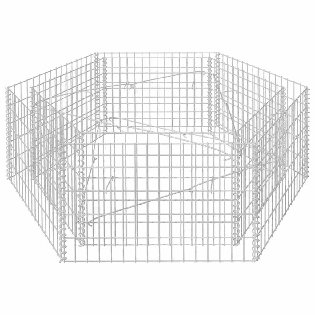 Sechseckiges Gabionen-Hochbeet 100×90×50 cm