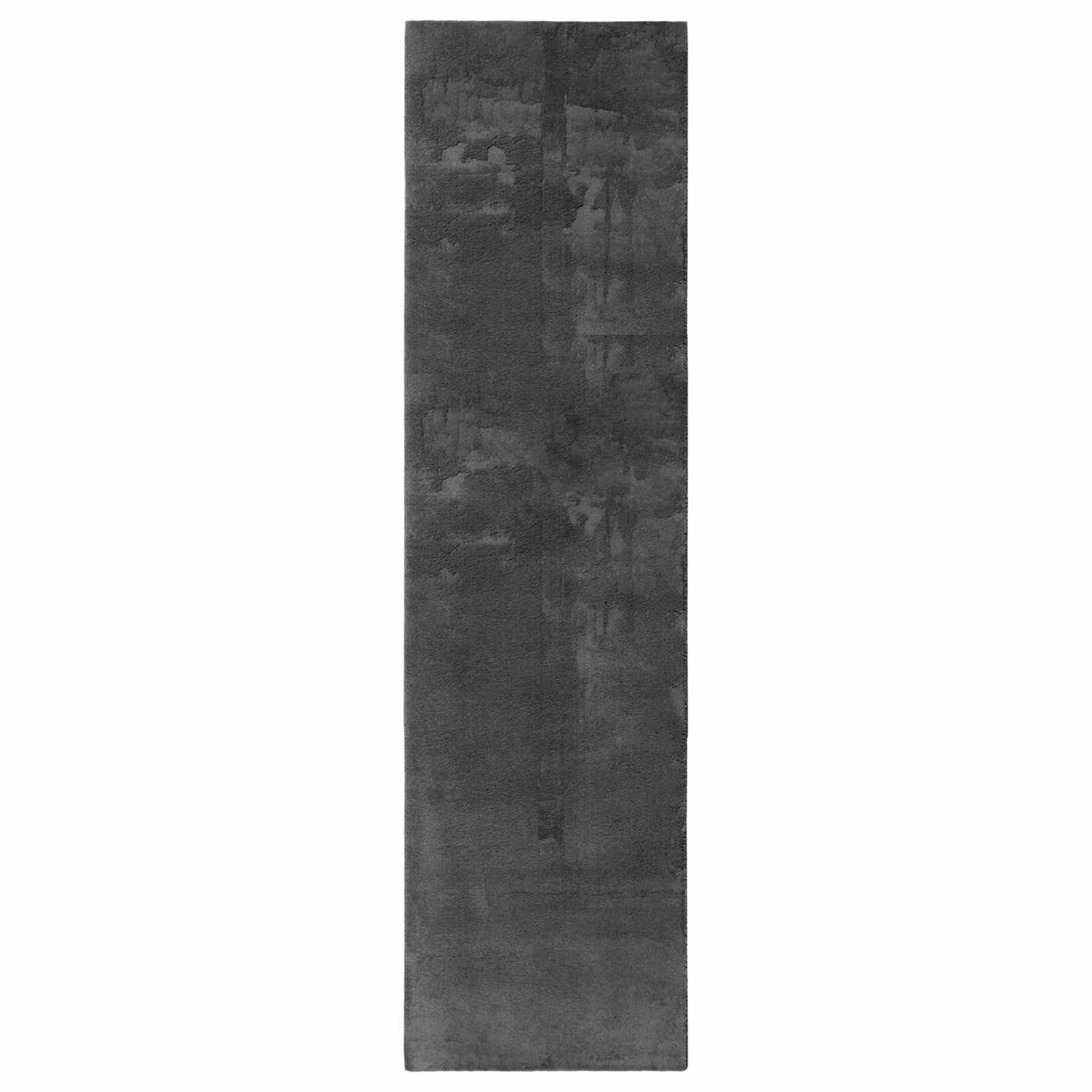 Teppich HUARTE Kurzflor Weich und Waschbar Anthrazit 60x110 cm