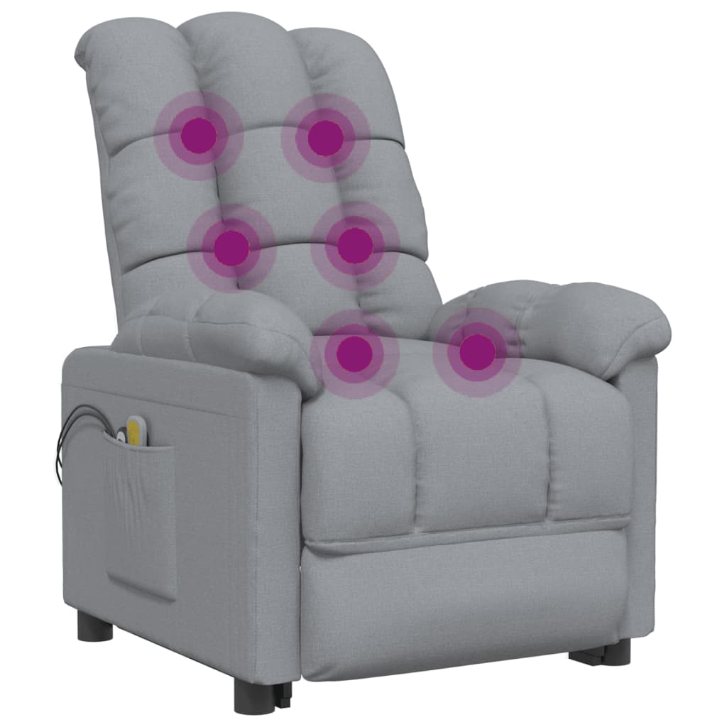 Massagesessel Elektrisch Dunkelgrau Stoff