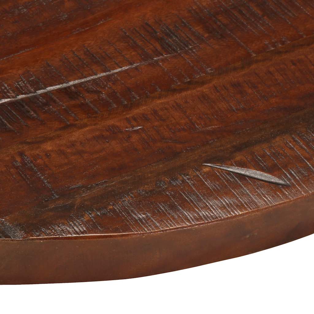 Tischplatte Ø 40x2,5 cm Rund Raues Massives Mangoholz
