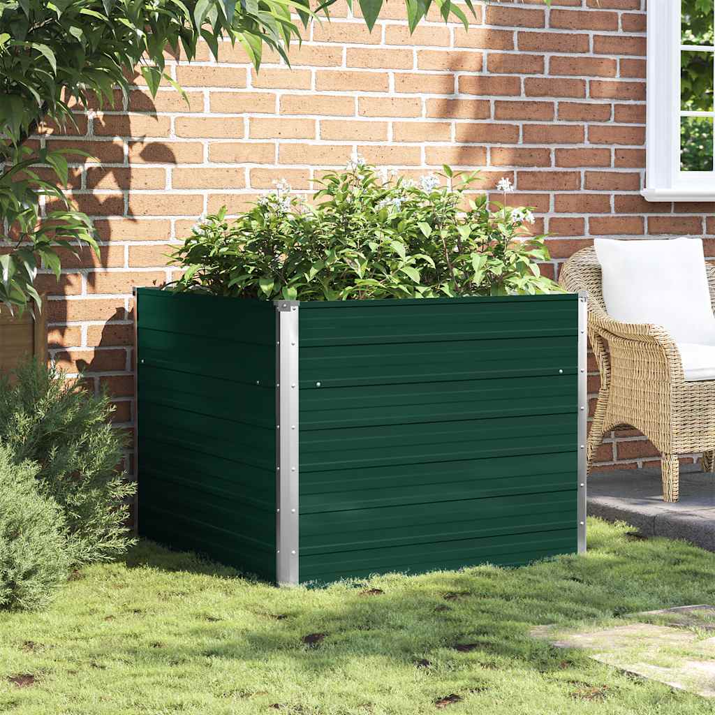 Hochbeet 100 x 100 x 77 cm Verzinkter Stahl Grau
