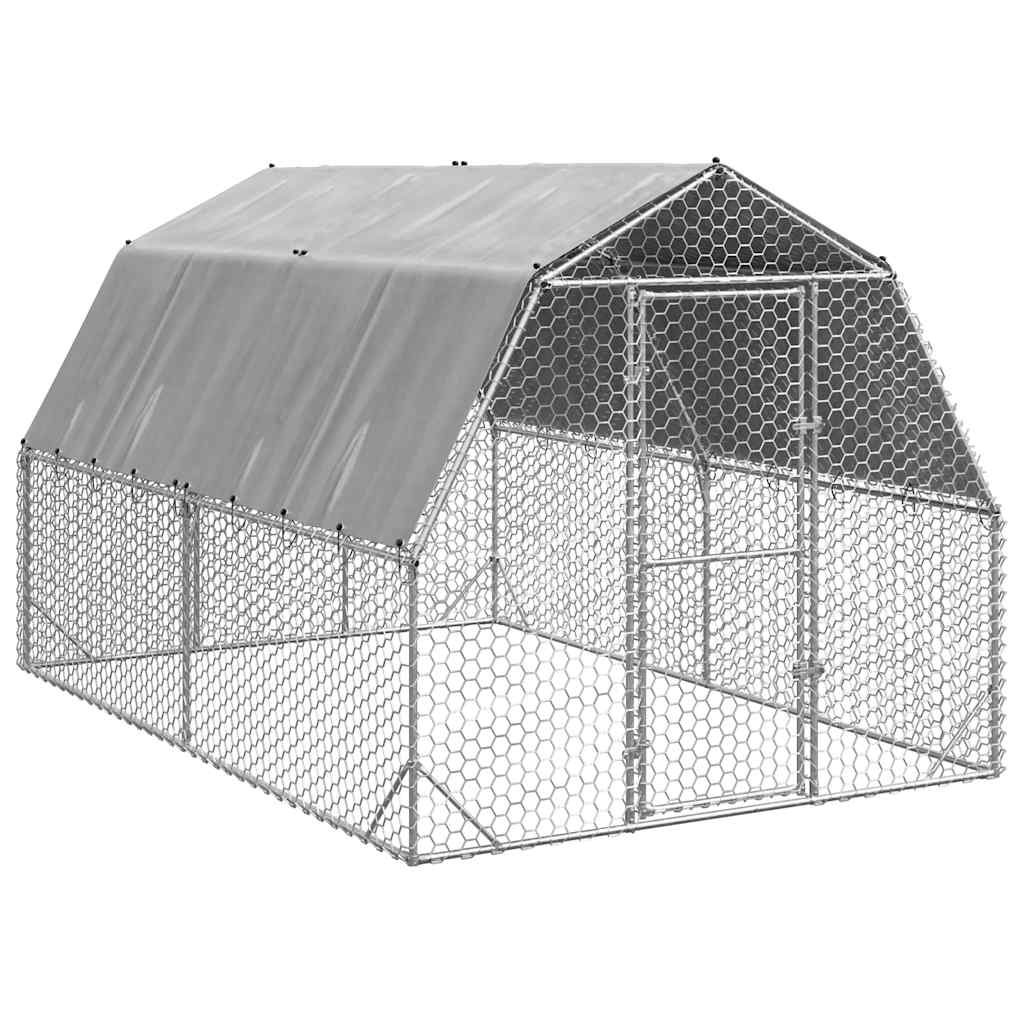 Hühnerstall 2,5x4x2,25 m Verzinkter Stahl