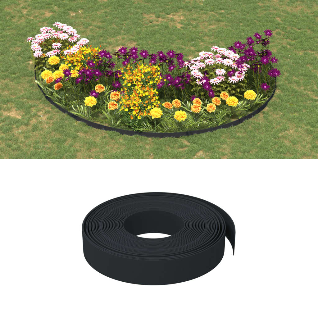 Gartenumrandung 25 m 10 cm PE Grau