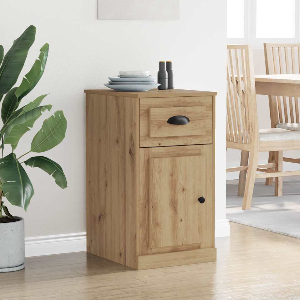 Beistellschrank mit Schublade Weiß 40x50x75 cm Holzwerkstoff