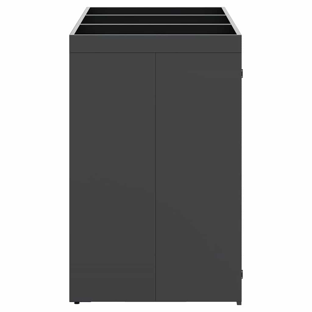 Mülltonnenbox für 2 Tonnen Schwarz 138x79x117 cm Stahl