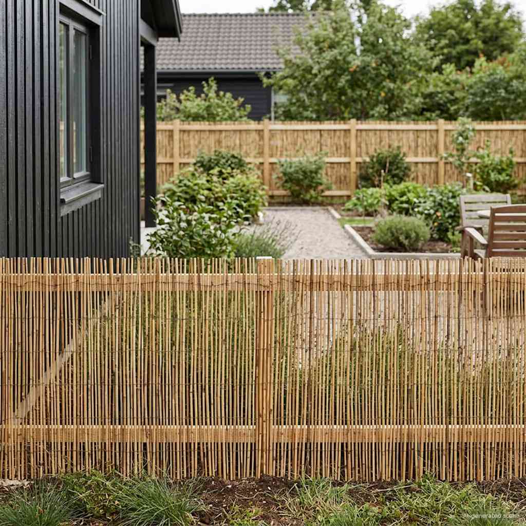 Gartenzaun Karbonisiert 500 x 100 cm Schilf
