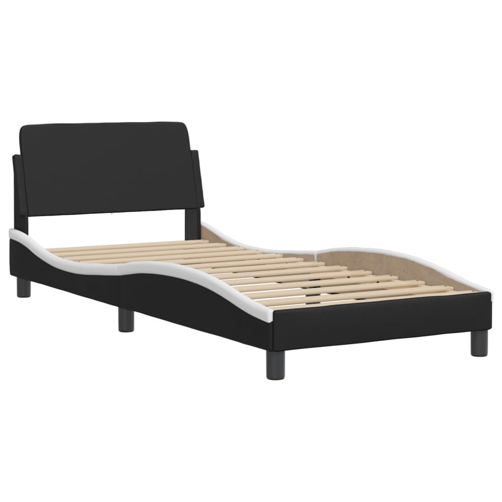 Bett mit Matratze "Dover" Schwarz 80x200 cm Kunstleder