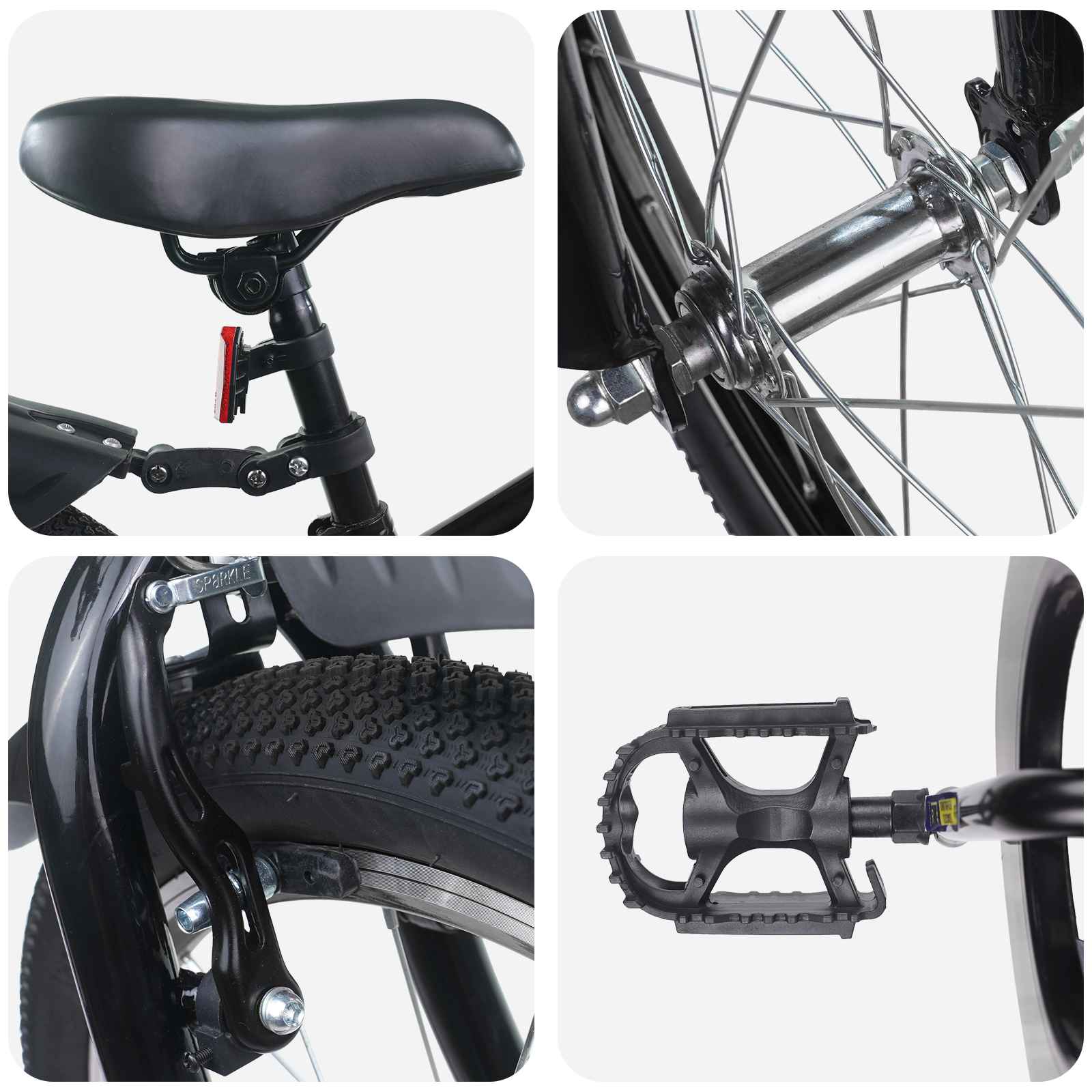 Kinderfahrrad 16 Zoll für 4-6 Jahre alt Grün Schwarz