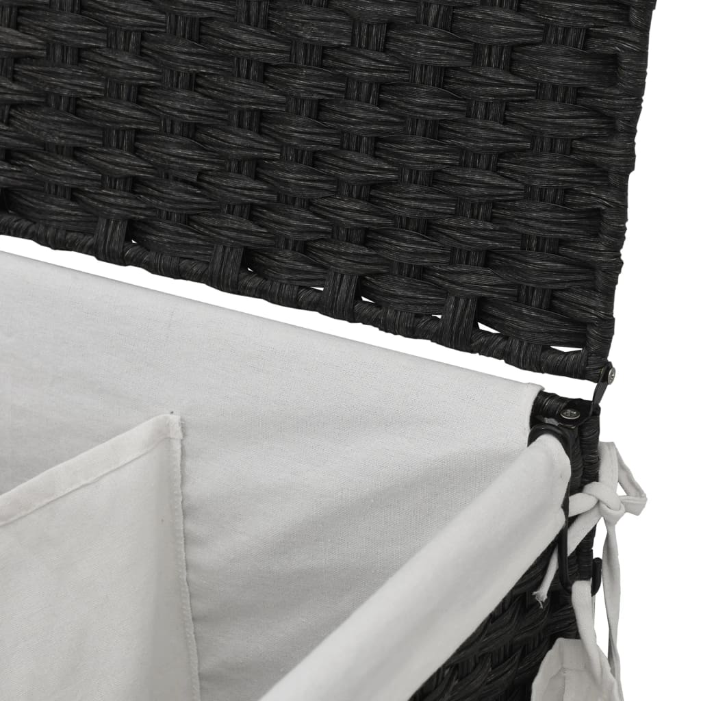 Wäschekorb mit Rollen 60x35x60,5 cm Rattan