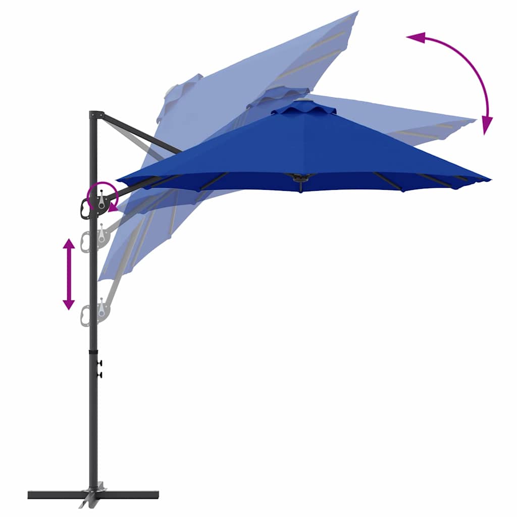 Sonnenschirm Sand 372 x 198 x 243 cm Polyester und Aluminium