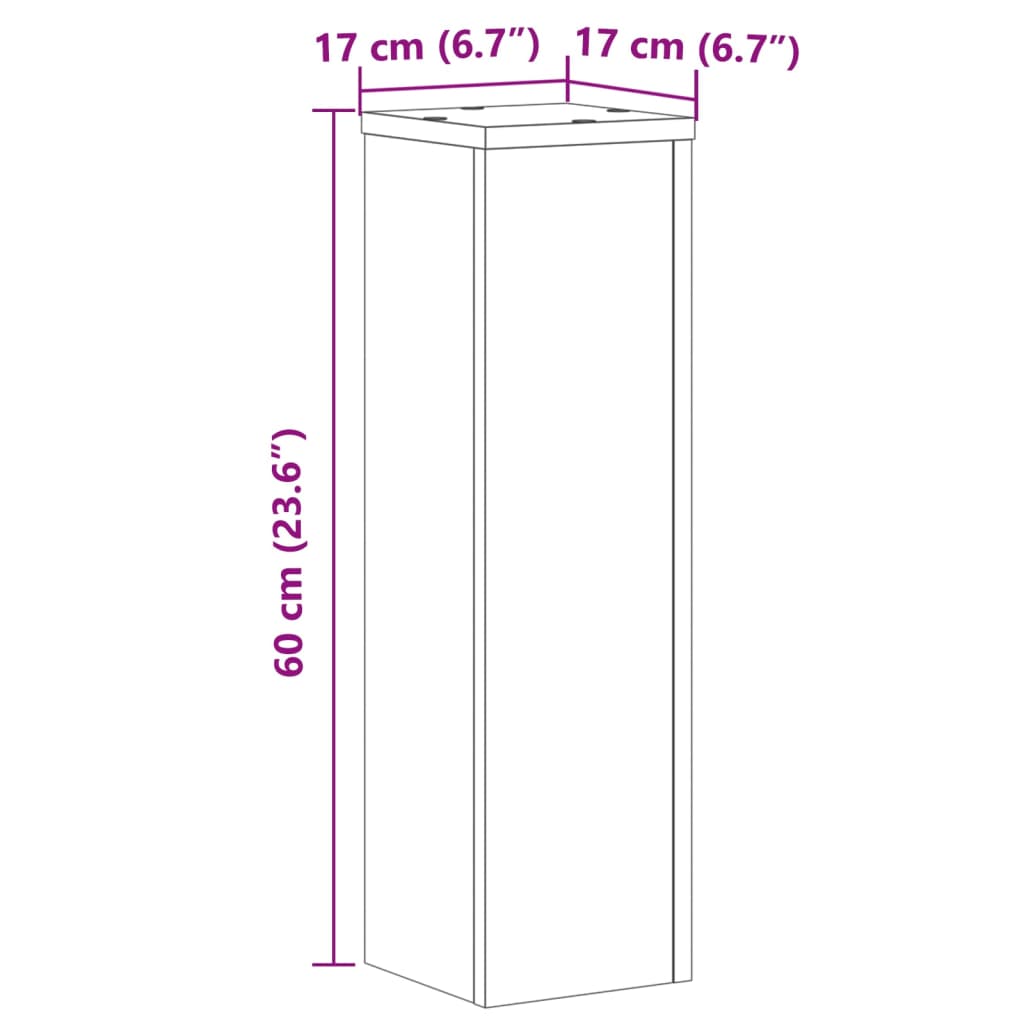 Pflanzenständer 2 Stk. Weiß 33x33x100 cm Holzwerkstoff