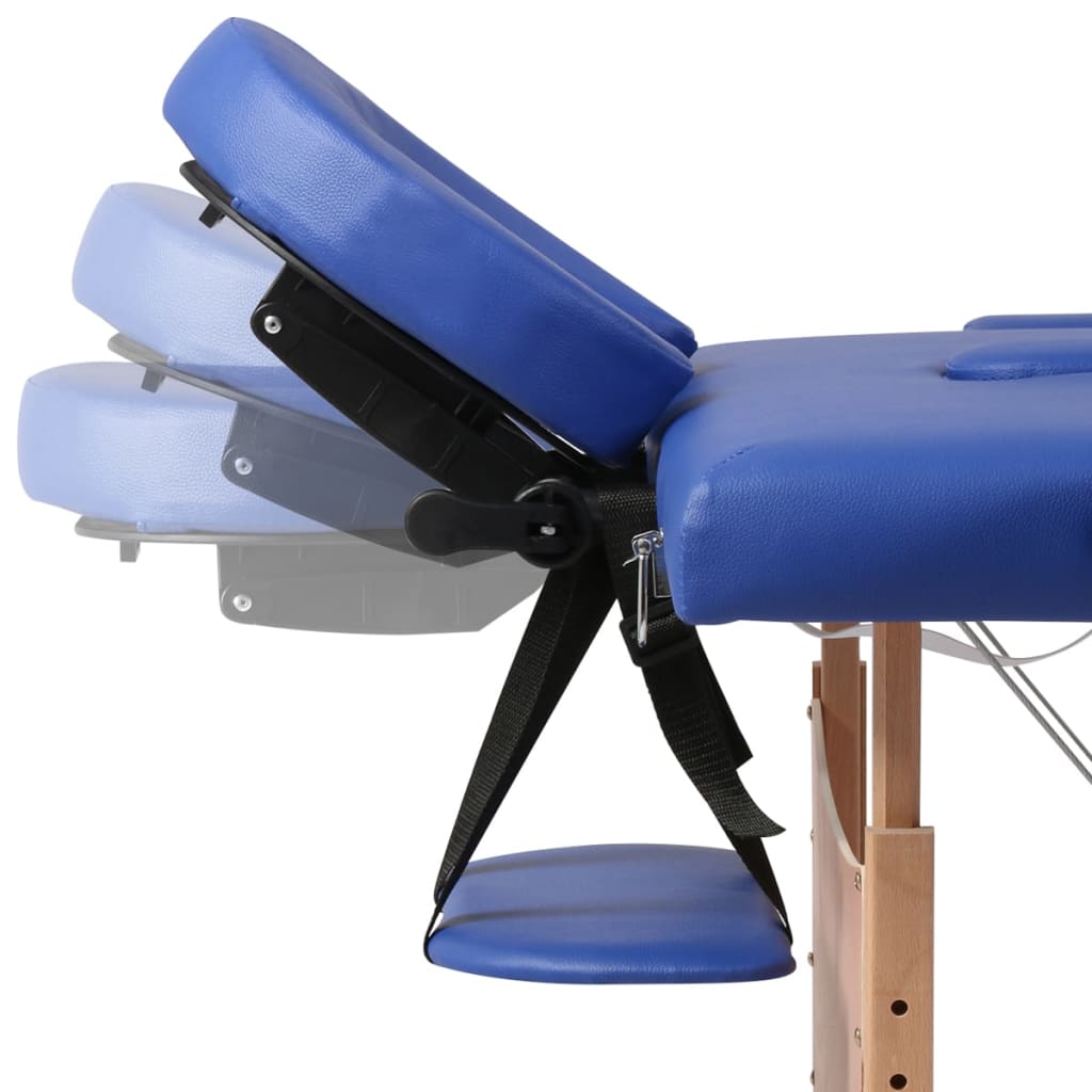 Massagetisch mit 2 Zonen Holzrahmen Anthrazit 186×68 cm