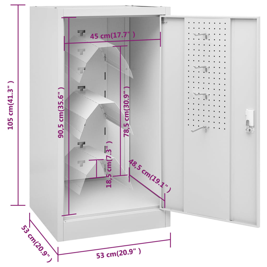 Sattelschrank Weiß 53x53x140 cm Stahl