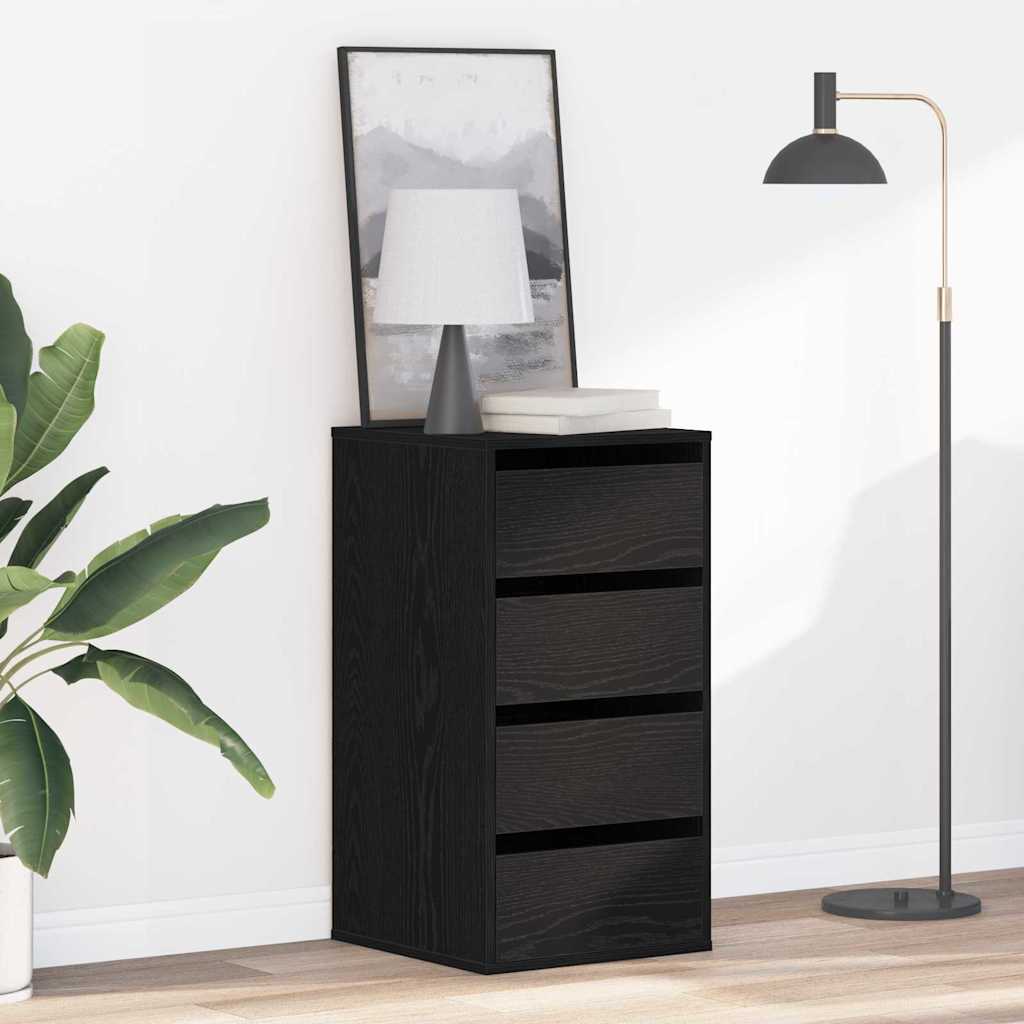 Schubladenschrank Schwarz Eichen-Optik 41 x 40 x 58 cm