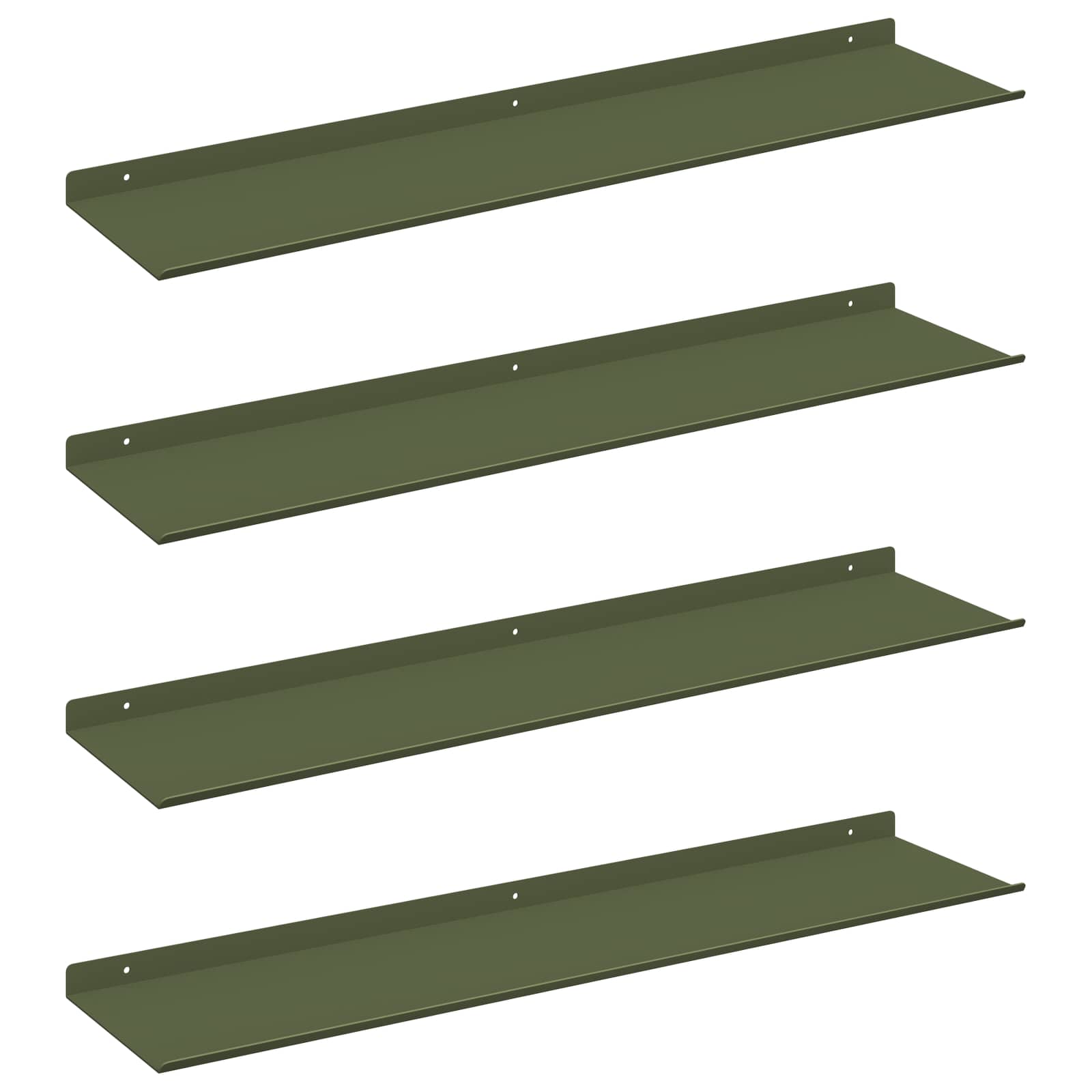 Schwebendes Regal 3 pcs Schwarz 40 x 9 x 2,5 cm Stahl