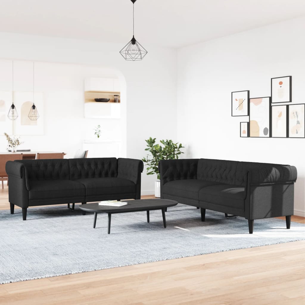 3-tlg. Sofagarnitur Hellgrau Stoff