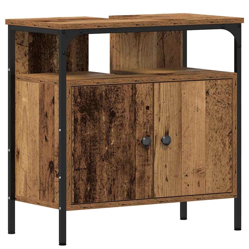 3-tlg. Badmöbel-Set Schwarz Holzwerkstoff