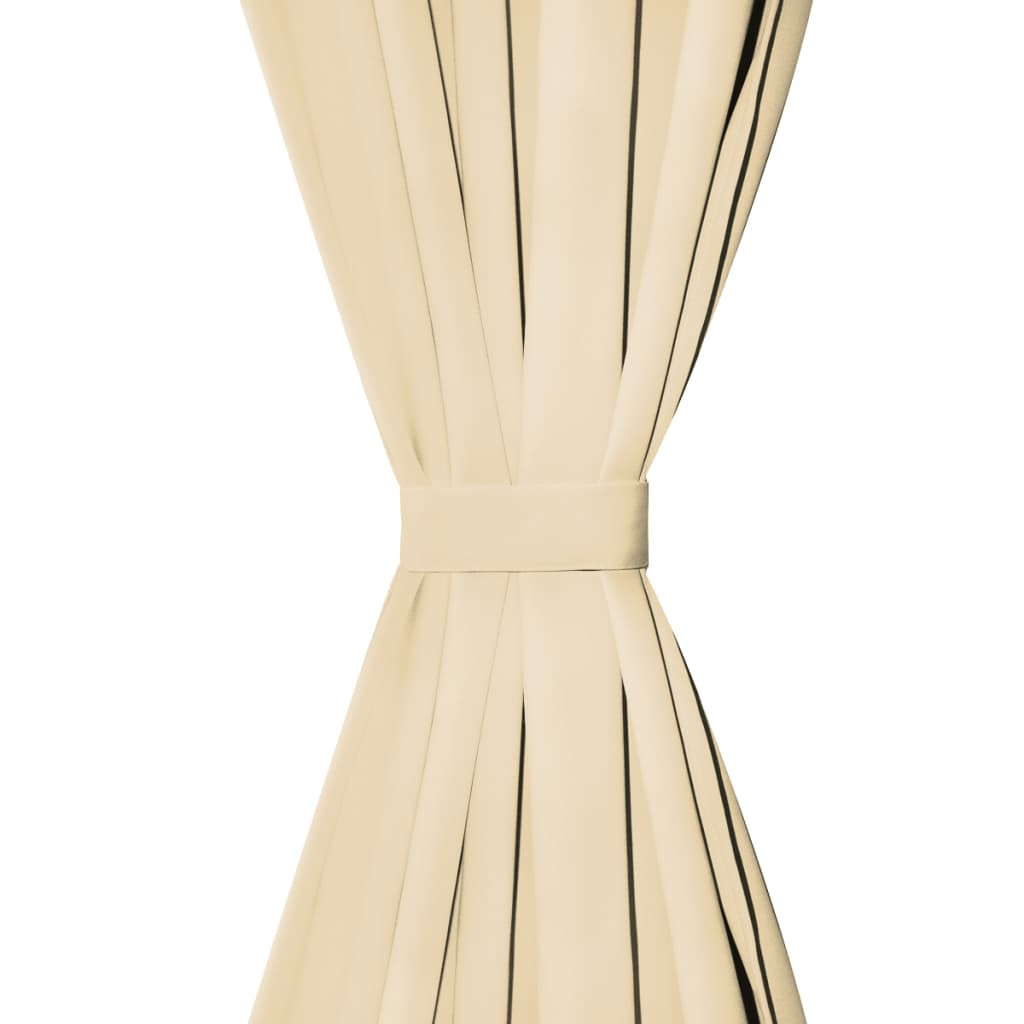Vorhänge Gardinen aus Satin 2-teilig 140 x 175 cm Schwarz