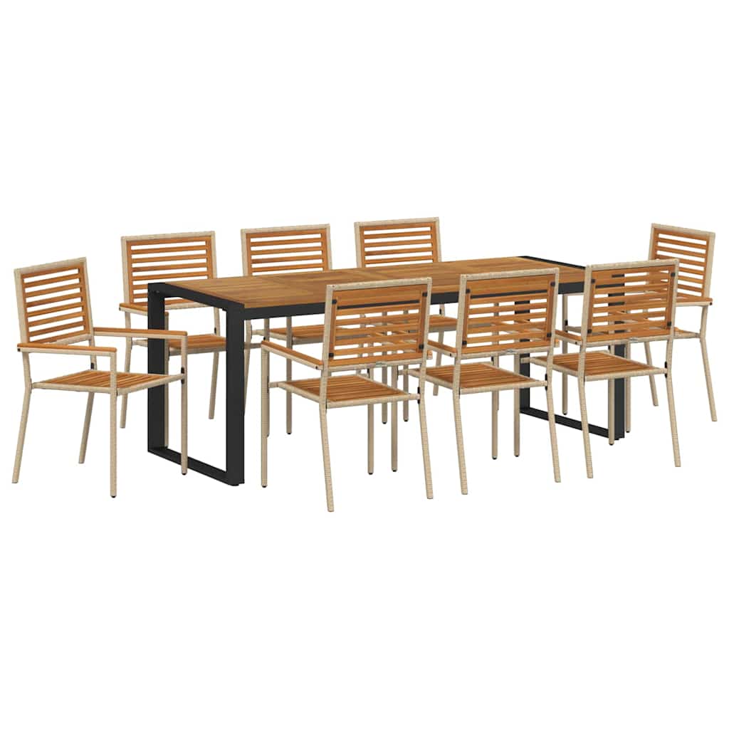Garten Essgruppe 5 pcs Schwarz und Braun Poly-Rattan