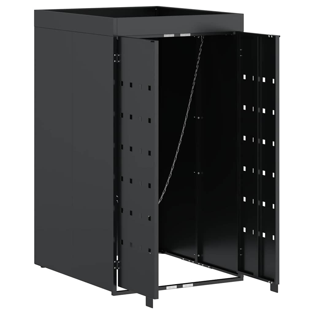 Mülltonnenbox für 2 Tonnen Schwarz 138x79x117 cm Stahl