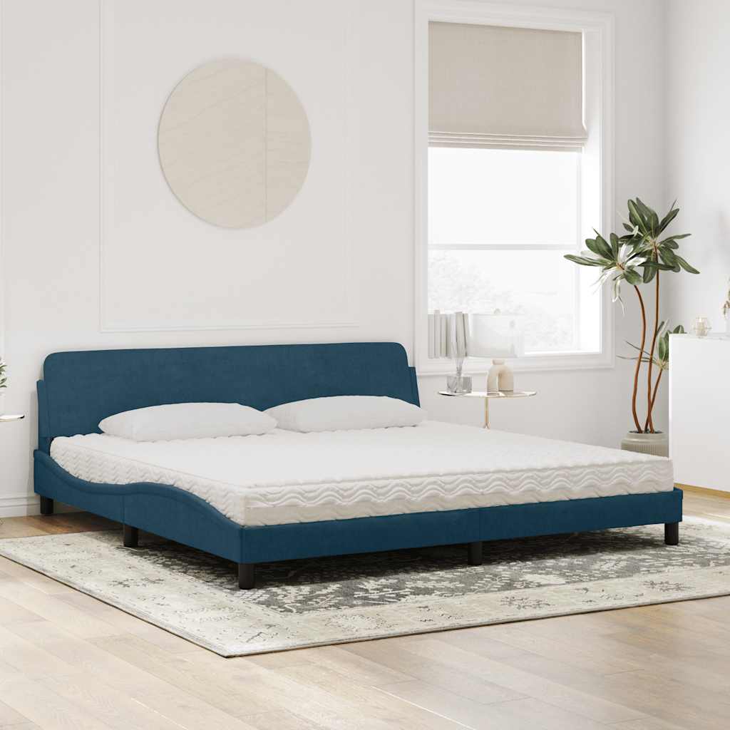 Bett mit Matratze "Dover" Hellgrau 80x200 cm Samt