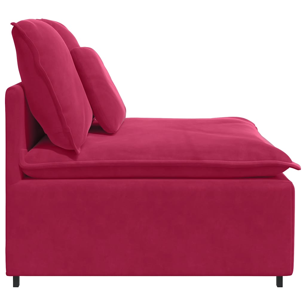 Modulares Sofa Endmodul mit Armlehne Kissen Blau 100 cm