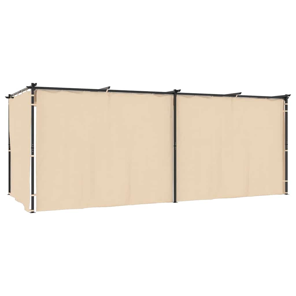 Pavillon mit Vorhängen 3x3 m Taupe Stahl