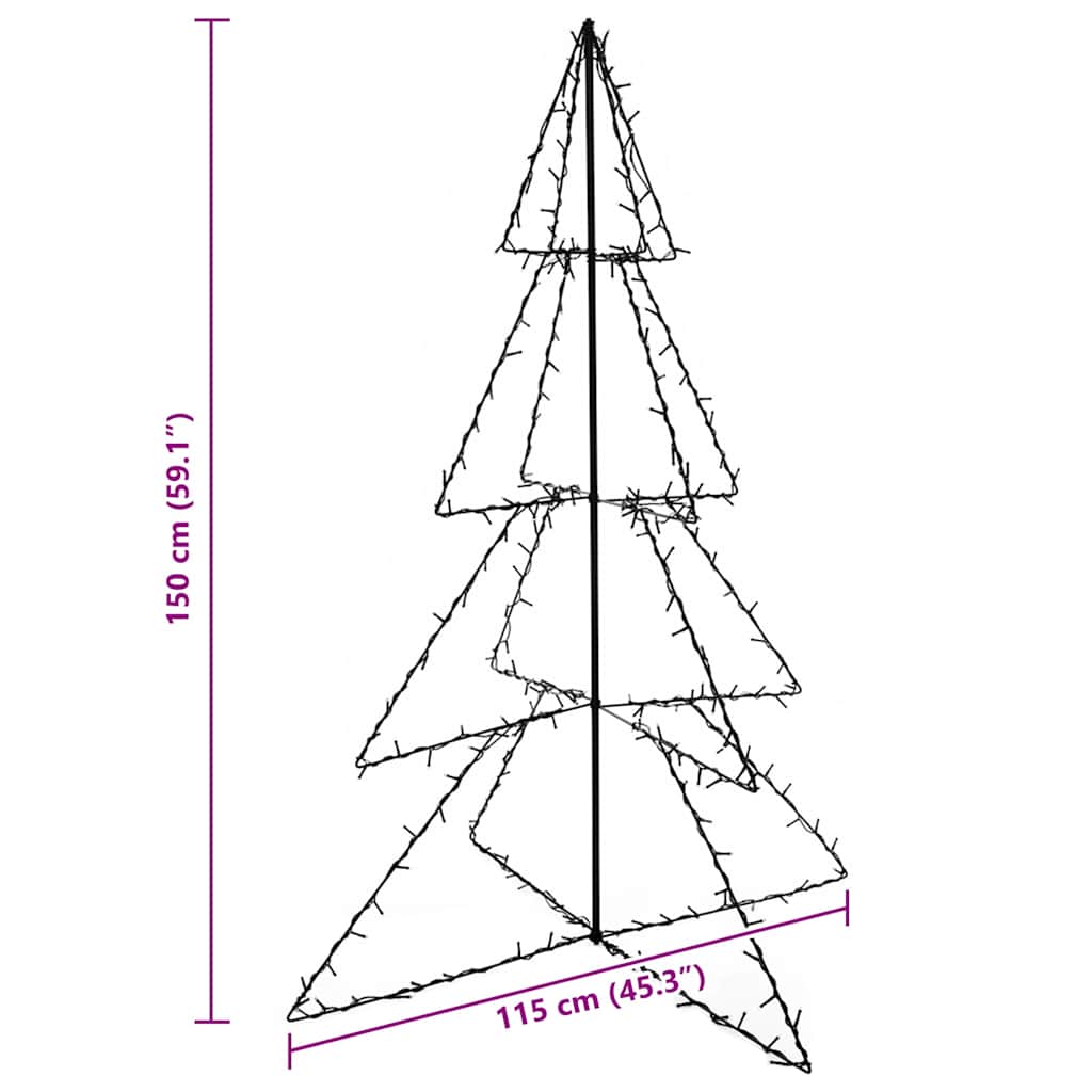 Weihnachtsbaum in Kegelform 160 LEDs Indoor & Outdoor 78x120 cm