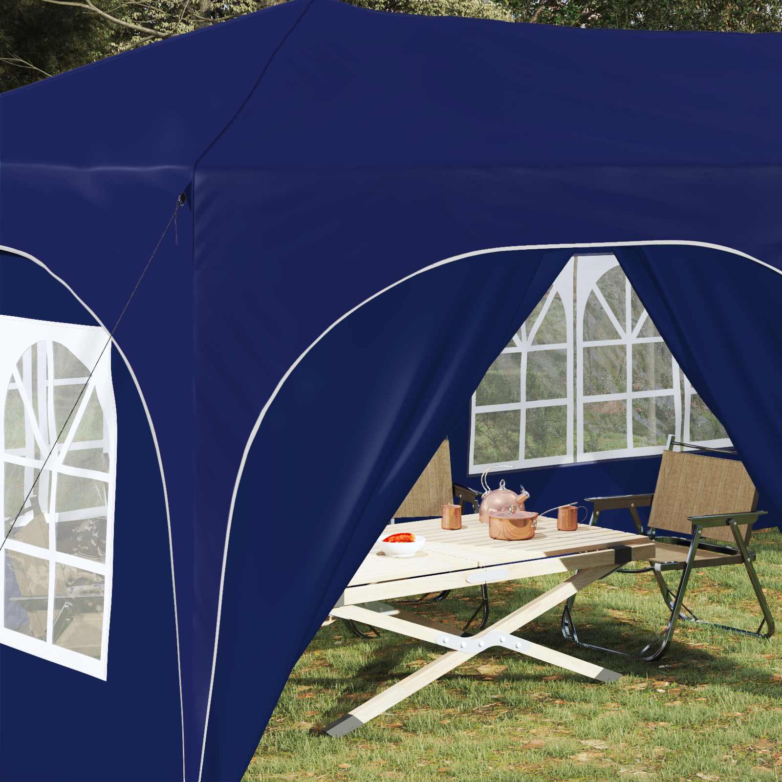 Pop-up Partyzelt 575 x 288 x 245 cm Creme Oxford-Stoff