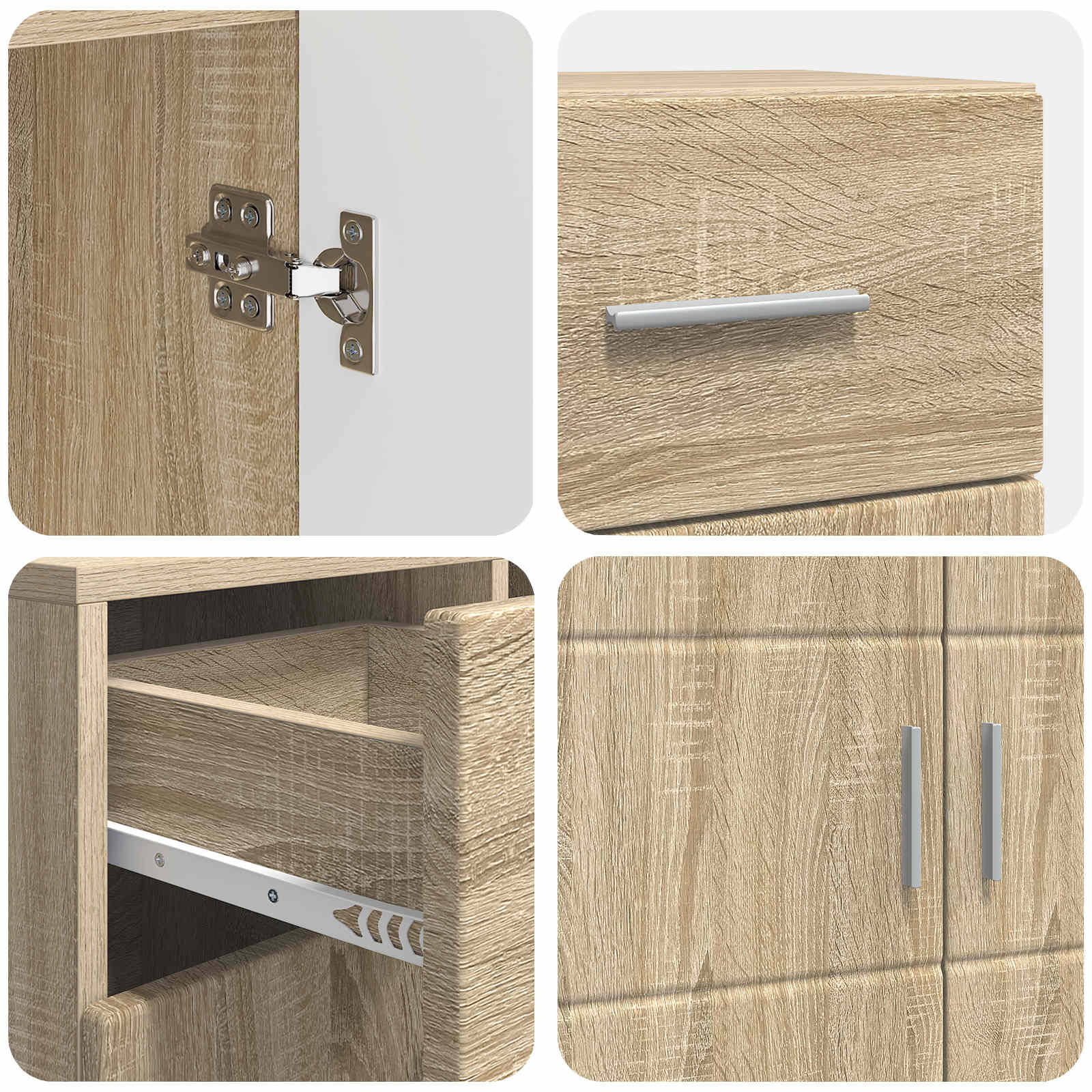Highboard mit Regal FLORIN Weiß 60 x 35 x 182 cm Holzwerkstoff