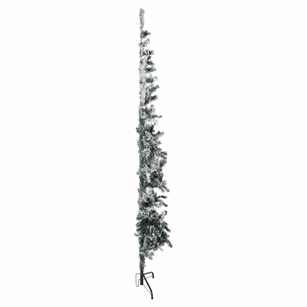 Künstlicher Halb-Weihnachtsbaum mit Ständer Schlank Weiß 180 cm