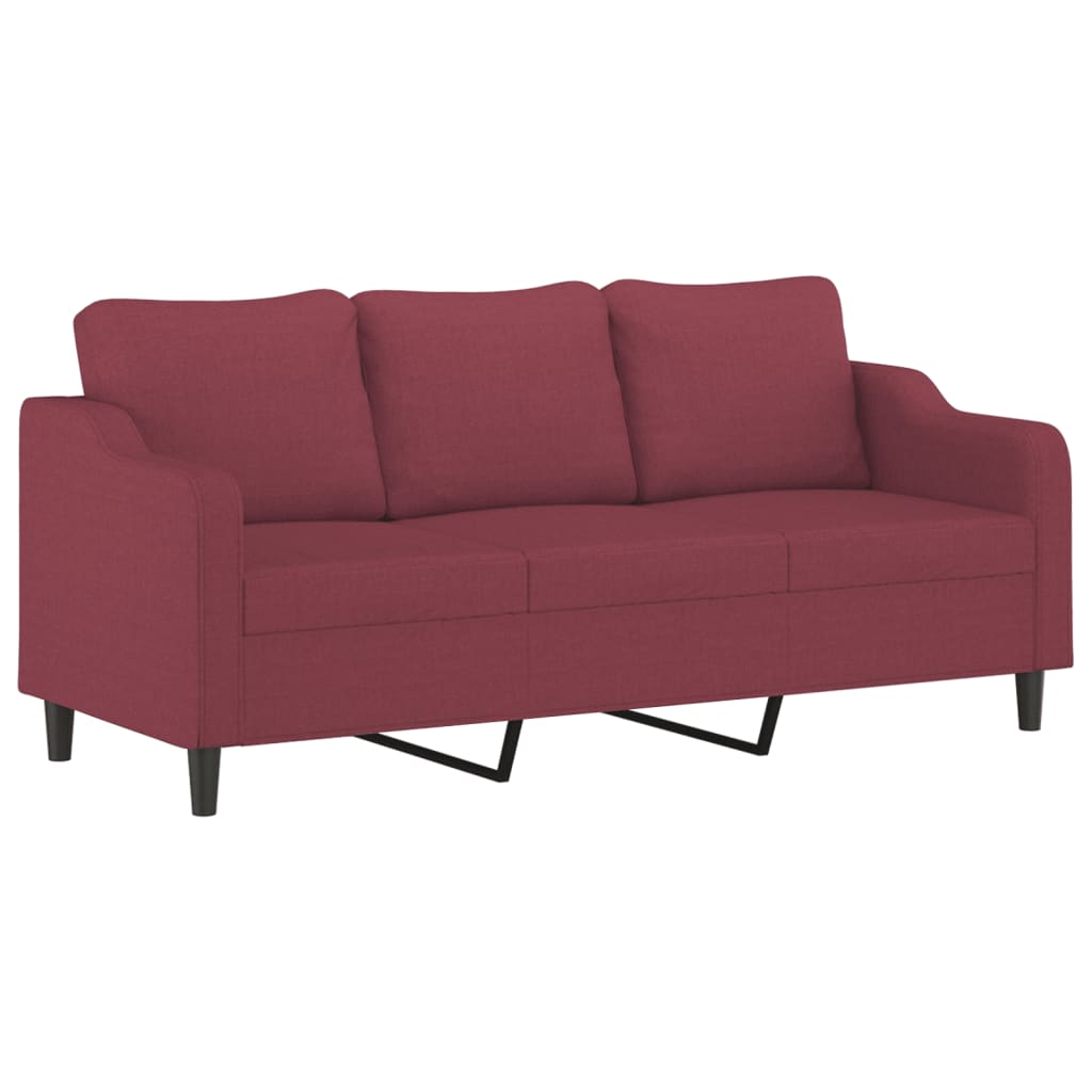 2-Sitzer-Sofa mit Zierkissen Braun 120 cm Stoff