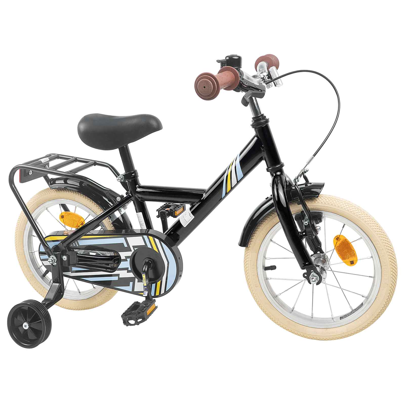 Kinderfahrrad 12 Zoll für 2-4 Jahre alt Schwarz