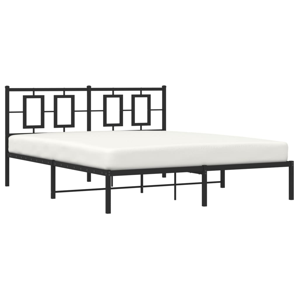 Bettgestell mit Kopf- und Fußteil Metall Weiß 180x200 cm