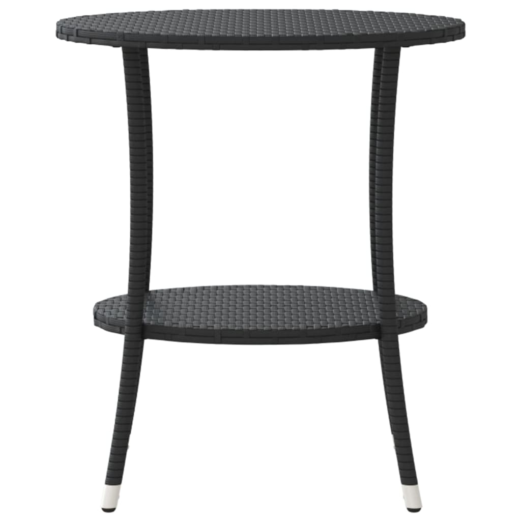 Gartensessel Verstellbar mit Kissen Schwarz Poly Rattan