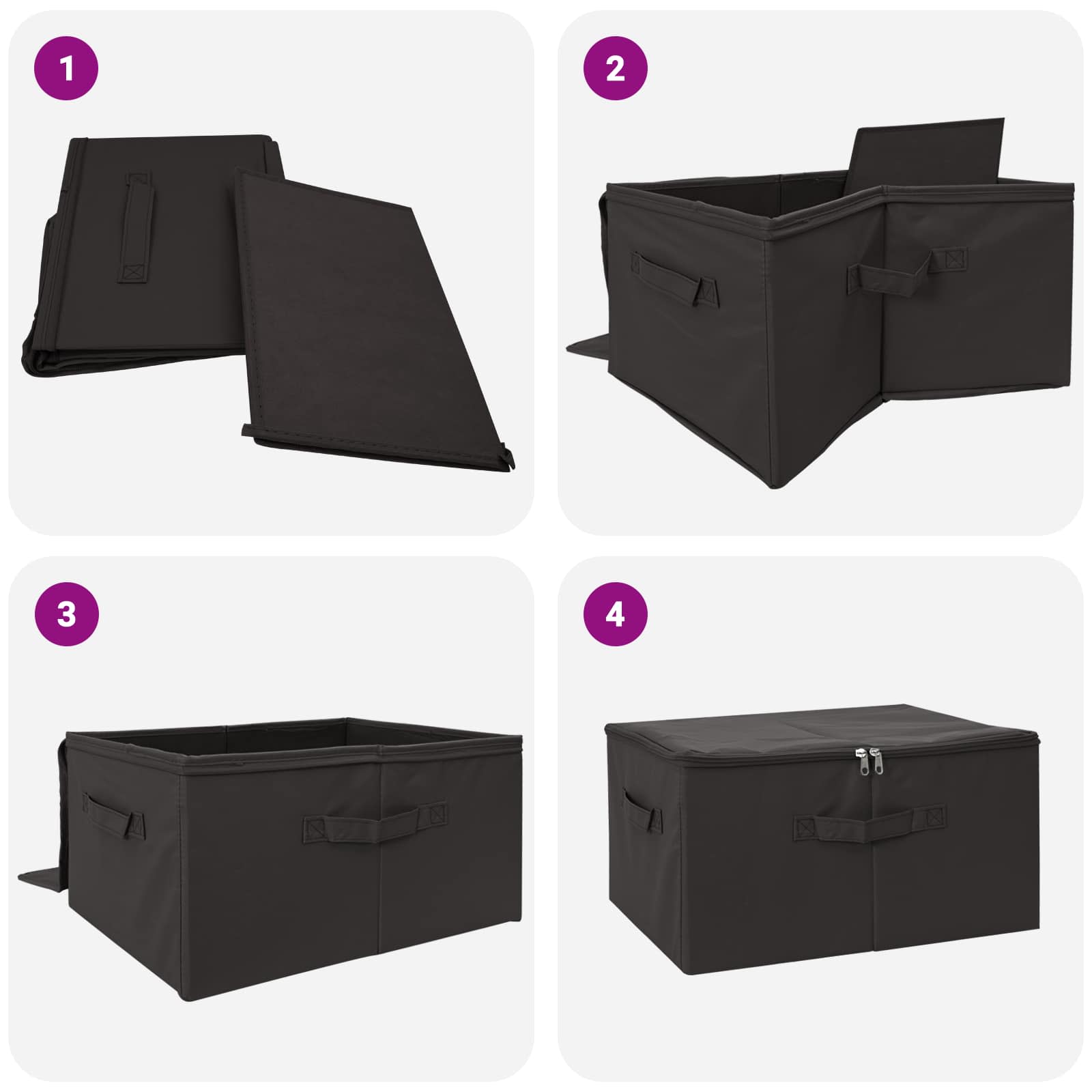 Aufbewahrungsbox Stoff 50x30x25 cm Anthrazit