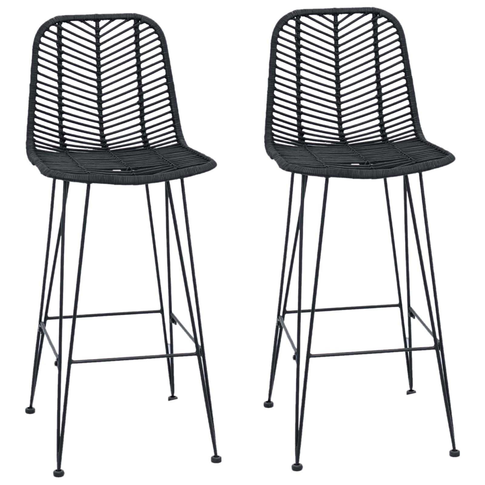 Barstuhl 2 pcs 44,5 x 54,5 x 97,5 cm Rattan und Eisen